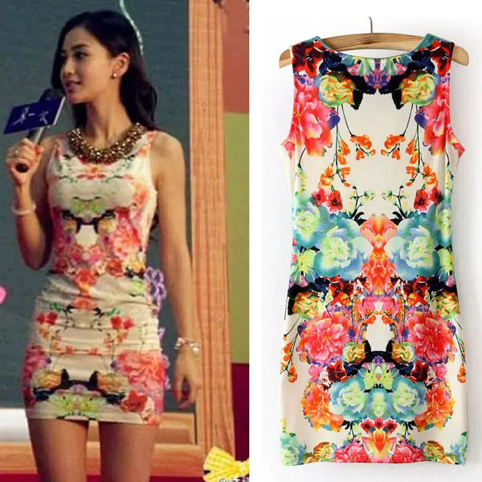 Dress Vestidos Robe Women Vintage Floral Print Sleeveless Clubwear Party Sexy Mini Dress Retro Sundress Feida 1