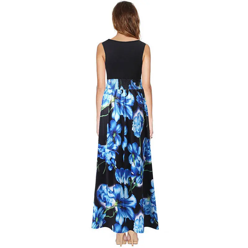 Dress Vestidos Sexy Women Deep V-Neck Floral Boho Long Maxi Dress Plus Size Feida 7