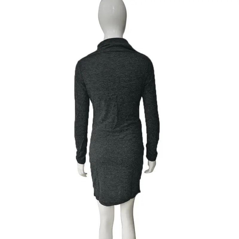 Dress Womens Knitted Sexy Dresses Long Sleeve Solid Ladies Package Hip Slim Mini Pencil Bodycon Vestidos Feminino 5