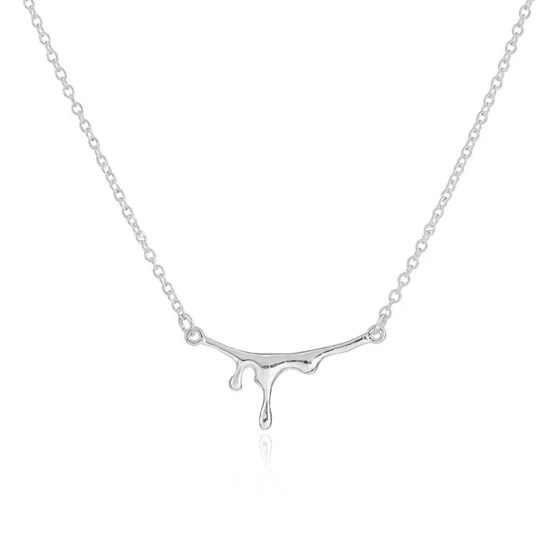 Dripping Paint Blood Necklace Spindrift Sea Spray Necklaces Water Drop Necklaces N099 2