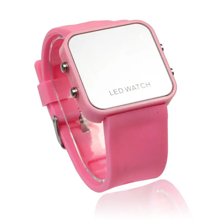Dropship Mirror Led Watch Rubber Strap Digital Wristwatch Casual Watch Men Women Sports Watches 1