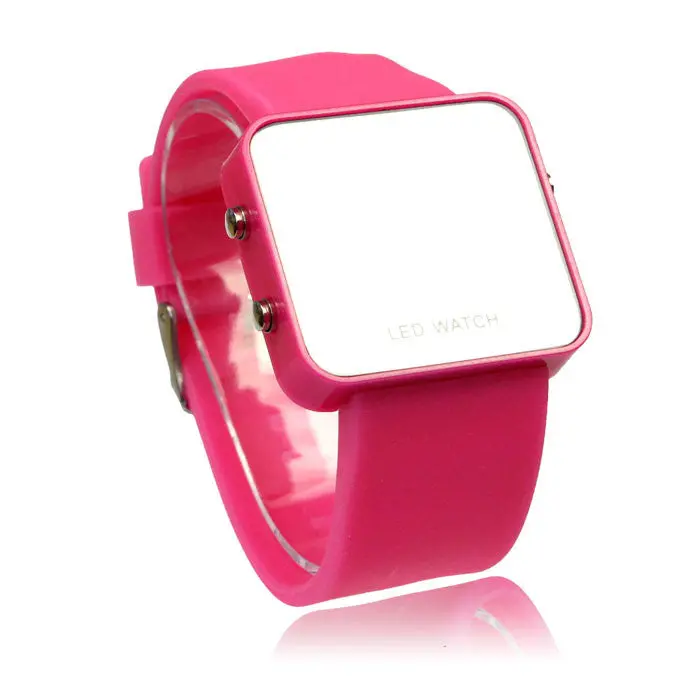 Dropship Mirror Led Watch Rubber Strap Digital Wristwatch Casual Watch Men Women Sports Watches 2
