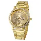 Dropshipping Watch Women Famous Gold Bling Crystal Faux Leather Analog Wrist Watch Ladies Watches Geneva Feida 1