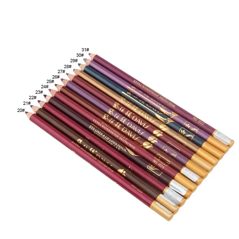 Dual Use 12Pcsset Able Eye Liner Makeup Tools Accessories Long Lasting Lip Eyeliner Pencil Perfect Gifts For 1