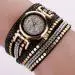 Duoya Girl Watch Gold Chic Leather Blocks Decorated Diamond Watches Women Bracelet Ladies Wrist Watch Bayan Kol Saati Feida 1