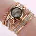 Duoya Girl Watch Gold Chic Leather Blocks Decorated Diamond Watches Women Bracelet Ladies Wrist Watch Bayan Kol Saati Feida 4