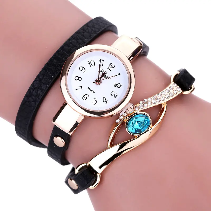 Duoya Ladies' Watches Eye Gemstone Luxury Watches Women Gold Bracelet Watch Quartz Wristwatches Montre Feida 1