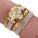 Duoya Watches For Women Stainless Steel Leather Strap Braided Bracelet Wrist Watch Women Watches Feida 1