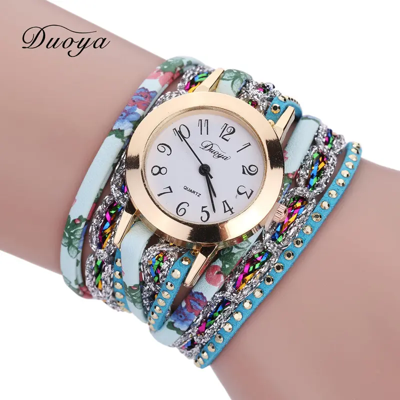 Duoya Watches Women Popular Ladies Watch Flower Gemstone Women Bracelet Watch Montre Fast Shipping Feida 2