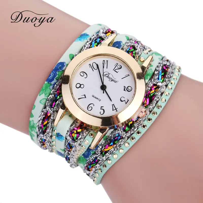 Duoya Watches Women Popular Ladies Watch Flower Gemstone Women Bracelet Watch Montre Fast Shipping Feida 4
