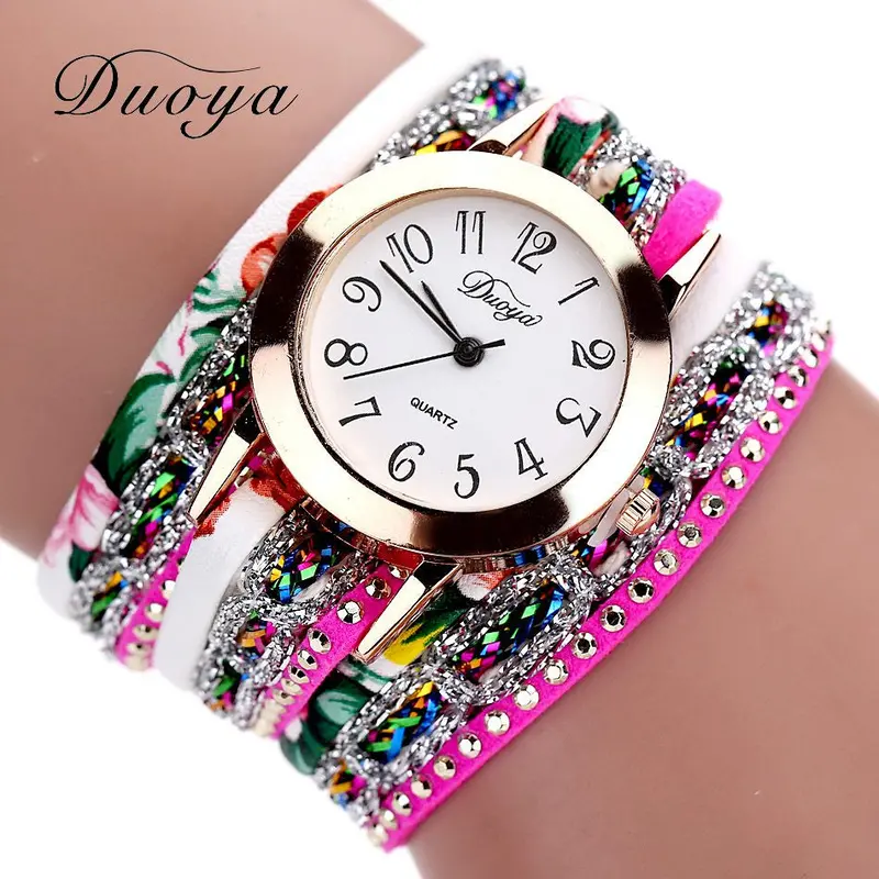 Duoya Watches Women Popular Ladies Watch Flower Gemstone Women Bracelet Watch Montre Fast Shipping Feida 5