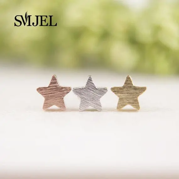 Earrings Brushed Geometric Star Stud Earrings Party Gifts 1