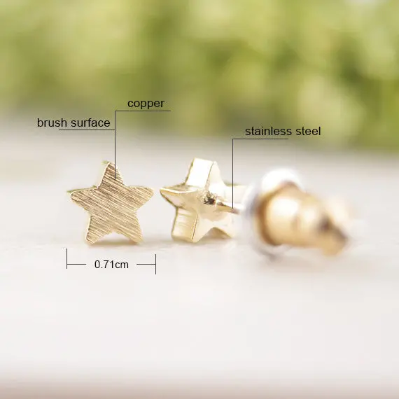 Earrings Brushed Geometric Star Stud Earrings Party Gifts 2
