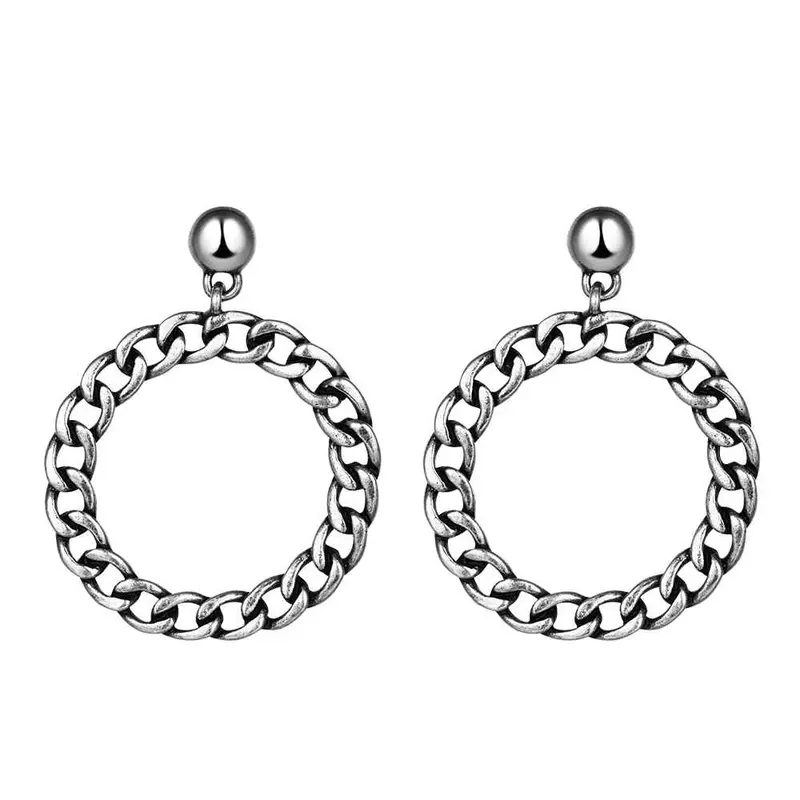 Earrings Circular Chain Stud Brinco Jewelry European Style 1