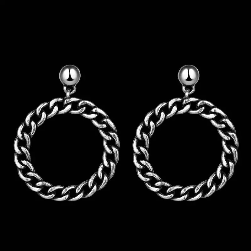 Earrings Circular Chain Stud Brinco Jewelry European Style 2