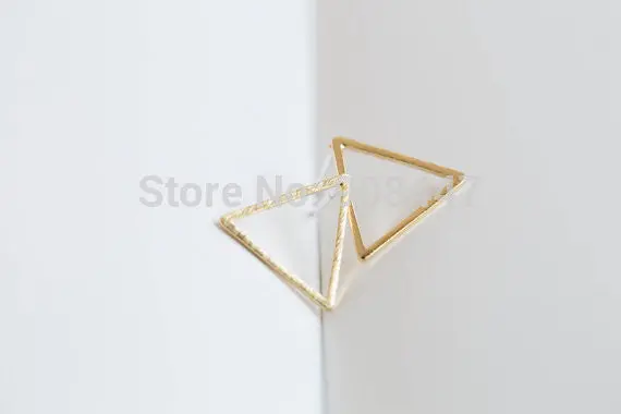 Earrings Jewelry Brass Geometry Gold And Silver Pink Enamel Triangle Stud Earrings S008 3