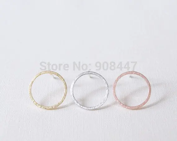 Earrings Jewelry Brushed Open Circle Stud Earrings Party Earrings 1