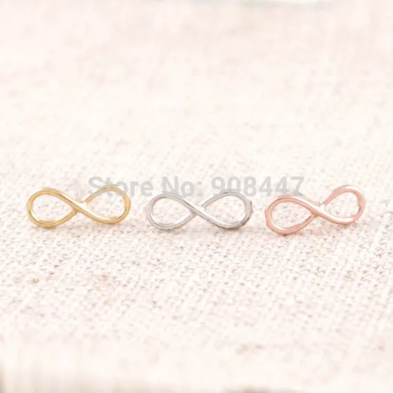 Earrings Jewelry Cute Simple Earrings Gold Silver Pink Gold 8 Shape Tiny Infinity Stud Earrings S005 1