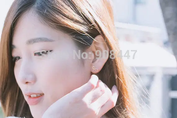 Earrings Jewelry Cute Simple Earrings Gold Silver Pink Gold 8 Shape Tiny Infinity Stud Earrings S005 3