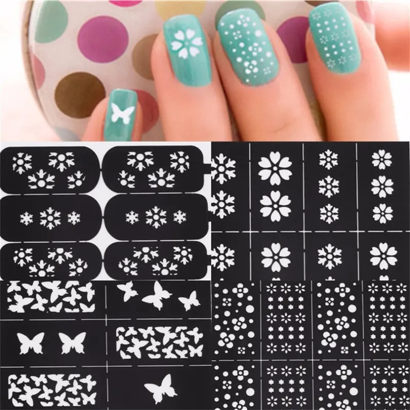 Easy Reusable Stamping Diy Nail Art Template Stickers Stencil Guide Tool Pattern Ck04 1
