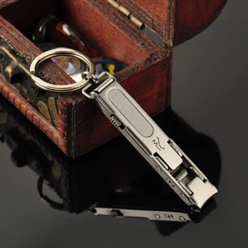 Edc Ultra-Thin Foldable Hand Toe Nail Clippers Cutter Trimmer Stainless Keychain 1