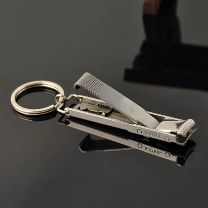 Edc Ultra-Thin Foldable Hand Toe Nail Clippers Cutter Trimmer Stainless Keychain 2