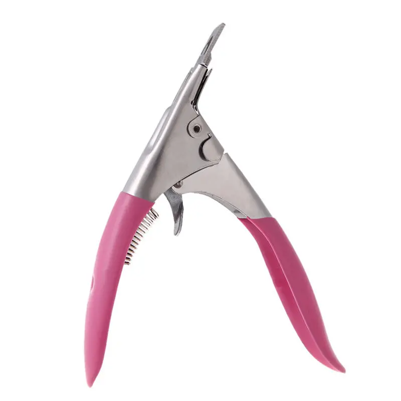 Edge Nail Clipper Manicure Acrylic Uv Gel False Tips Nail Cutter Pressional Pink 1