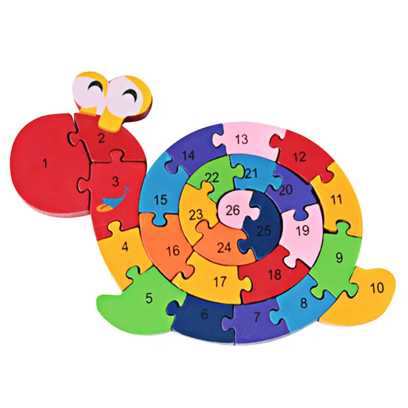 Educational Toys Brain Game For Kids Winding Snail Wooden Toys Wood Tetris 3D Puzzle Wood Brinquedo Madeira Kids Jjigsaw Puzzles 1