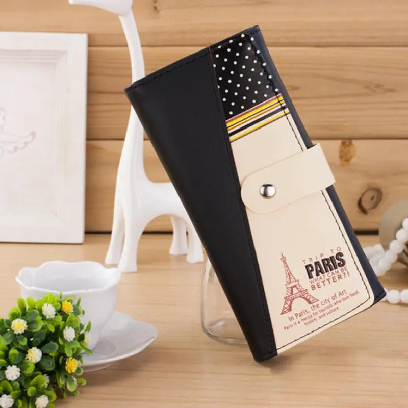 Eiffel Tower Wallet Women's Handbag Billeteras Mujer Women Casual Pu Leather Coin Purse Clutch Button Wallets Card Holder 1