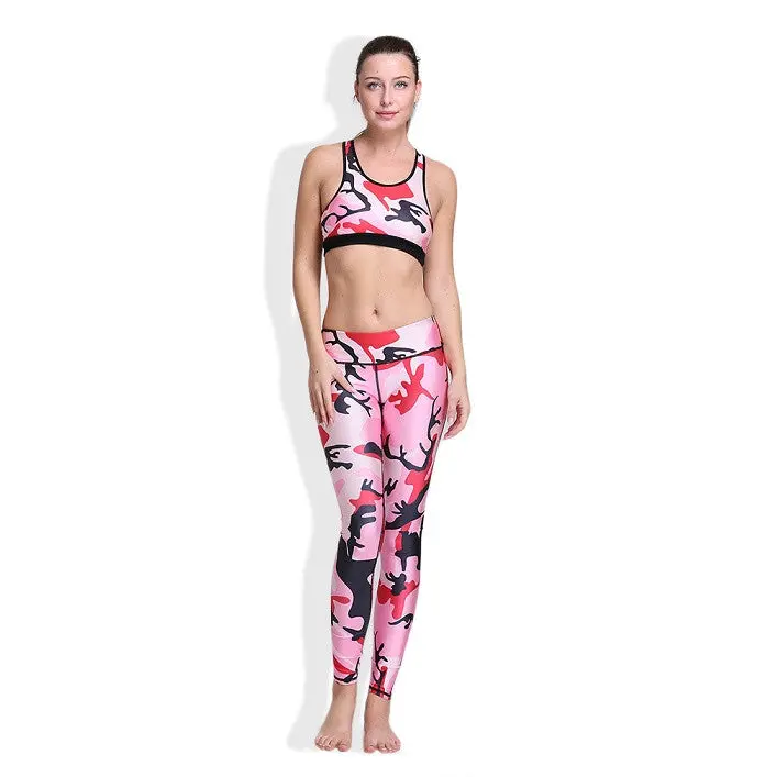 Elastic Breathable Suit Sport Vest Pants Set Fitness Training Workout Clothing 1