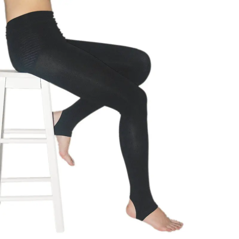 Elastic High Waiststretch Pencil Pantsladywarm Outer Stretch Pants Stepped Foot Pants Black 1
