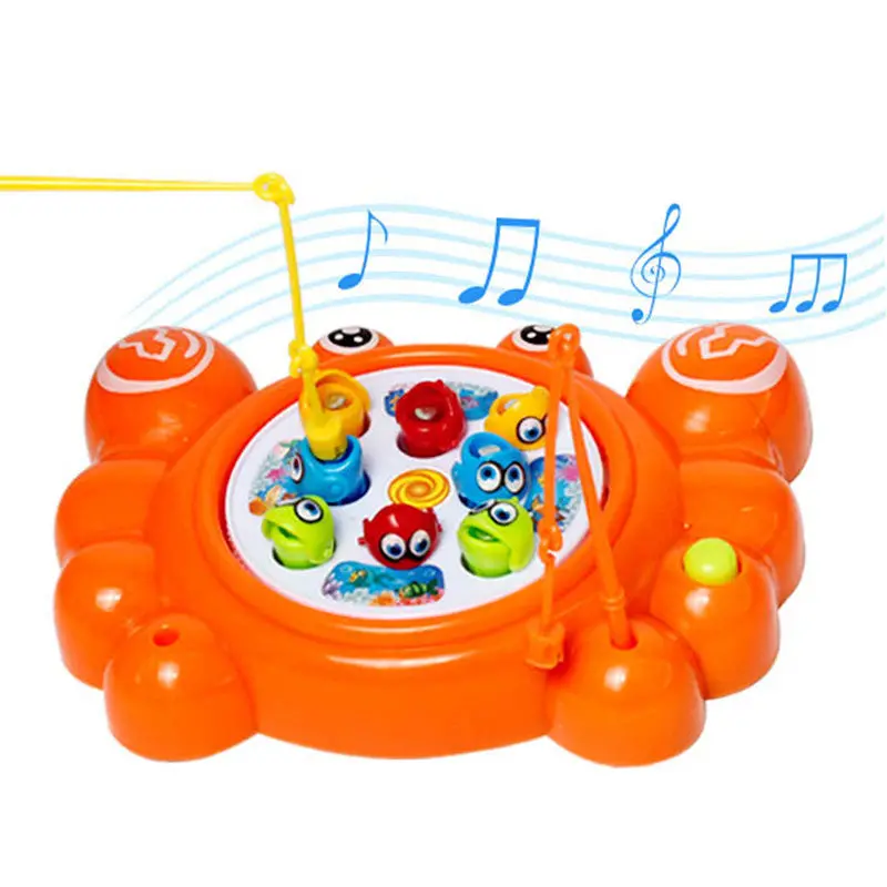 Electric Crab Fishing Toys Rotating Magnetic Magnet Fishing Toy For Kid Children Educational Toy Game 1
