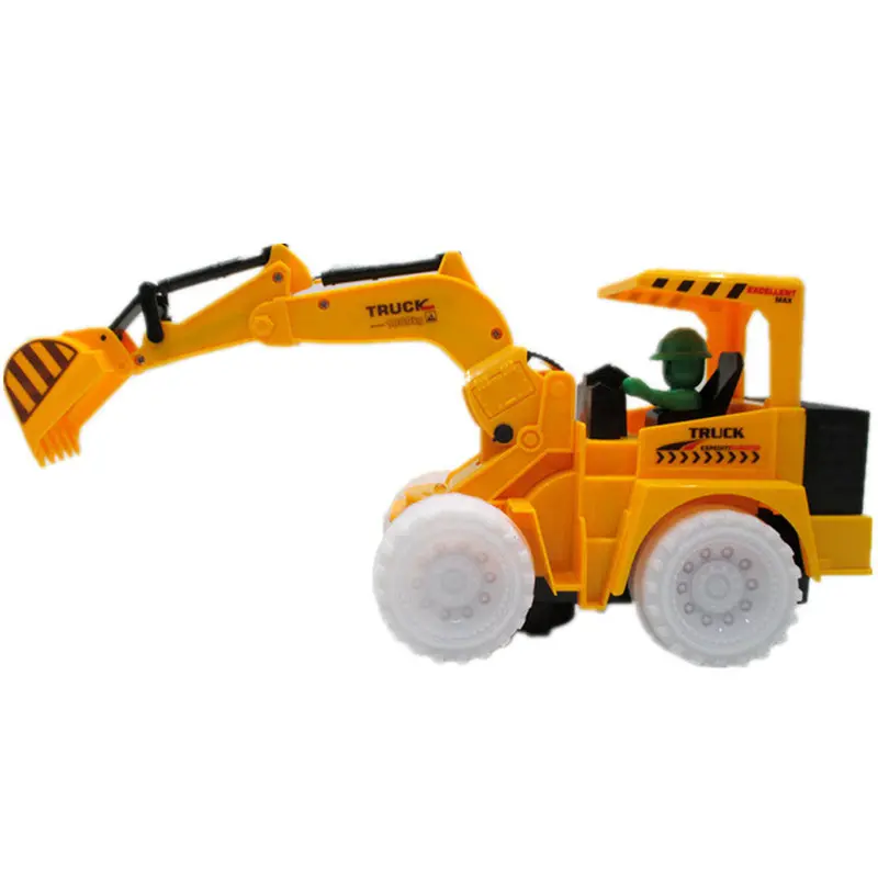 Electric Excavator Flashing Led Light Developmental Music Construction Vehicle Engineering Model Car Toy For Boys Children 1