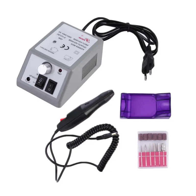 Electric Nail Art Drill Icure Set File Grey Nail Pen Machine Set Kit With Eu Plug 1