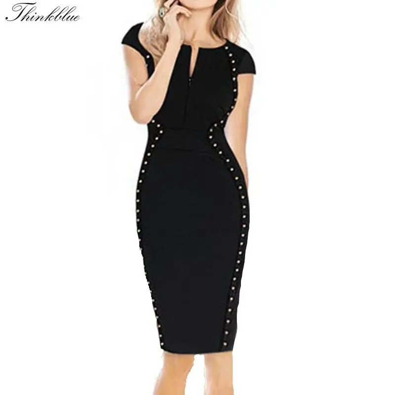 Elegant Black Sequined Party Dress Women Plus Size Slim Pencil Dress Sexy V Neck Bodycon Dress Women Dress Xl 1