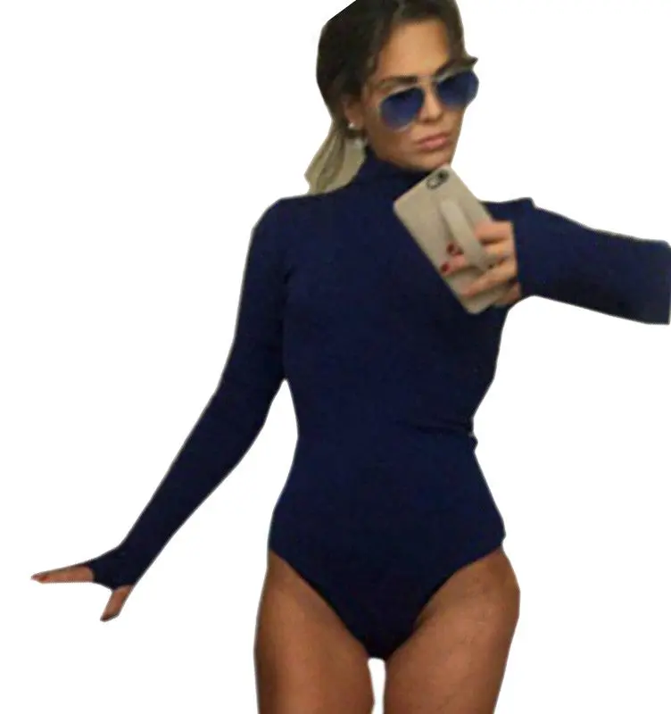 Elegant Bodycon Bodysuits Women Style High Neck Long Sleeve Women Tops Playsuit Plus Size Slim Overalls Gv384 7