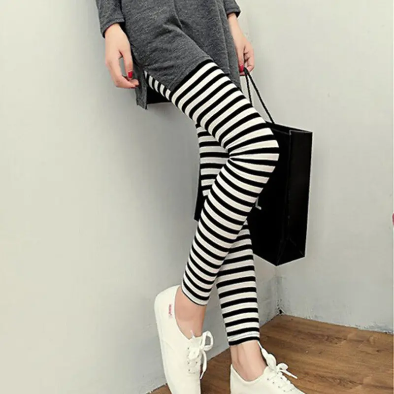 Elegant Fashion Ladies High Waist Pants Printed Stretch Nine Points Leggings Women Trousers Top 1