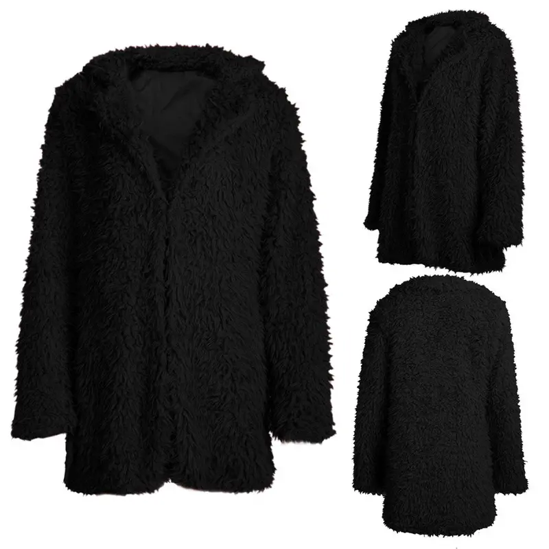 Elegant Faux Fur Coat Women Fluffy Warm Coat Women Parka Long Coat Outwear Overcoat Hairy Overcoat 5