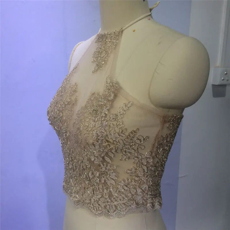 Elegant Floral Embroidery Lace Crop Top Sexy Gauze Metallic Backless Halter Top Beach Women Tank Top Deportivos Mujer 8