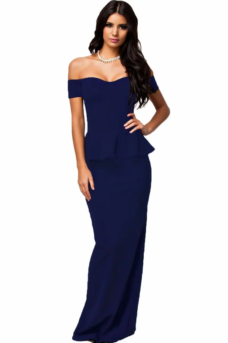 Elegant Long Party Dresses Nary Blue Gown Off Shoulder Sexy Long Dress Party Evening Elegant Bodycon Mermaid Dress 6
