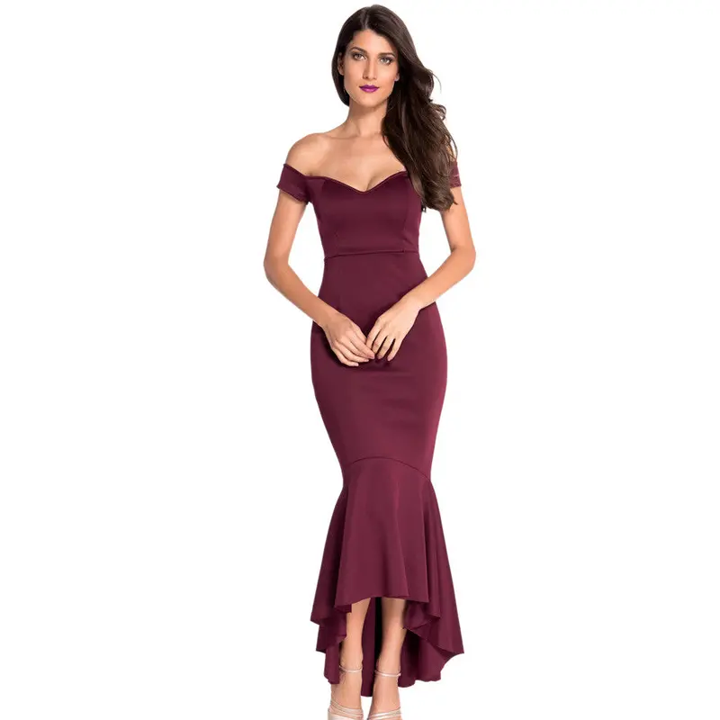 Elegant Long Party Dresses Nary Blue Gown Off Shoulder Sexy Long Dress Party Evening Elegant Bodycon Mermaid Dress 9