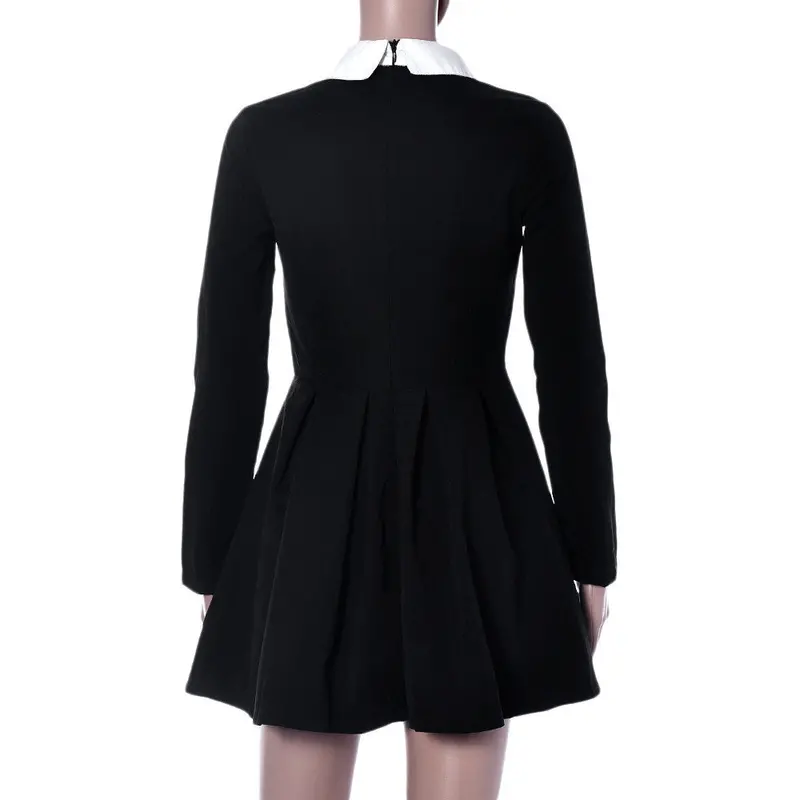 Elegant Women Sexy Dresses Black Dress Loose Oneck Girl Party Ol Dresses Casual Women Clothes Size Sxl 3