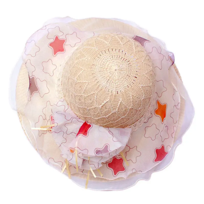 Elegant Women Straw Hat Bohemia Bowknot Sun Hat Foldable Beach Headwear 1