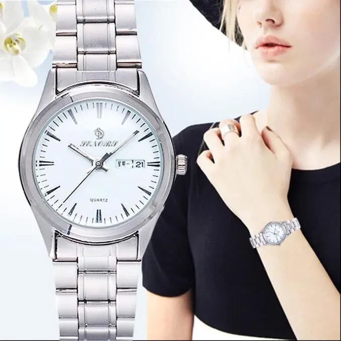 Elegant Women Watches Stainless Steel Band Analog Quartz Wrist Watch Silver Watch Montre Feida 1