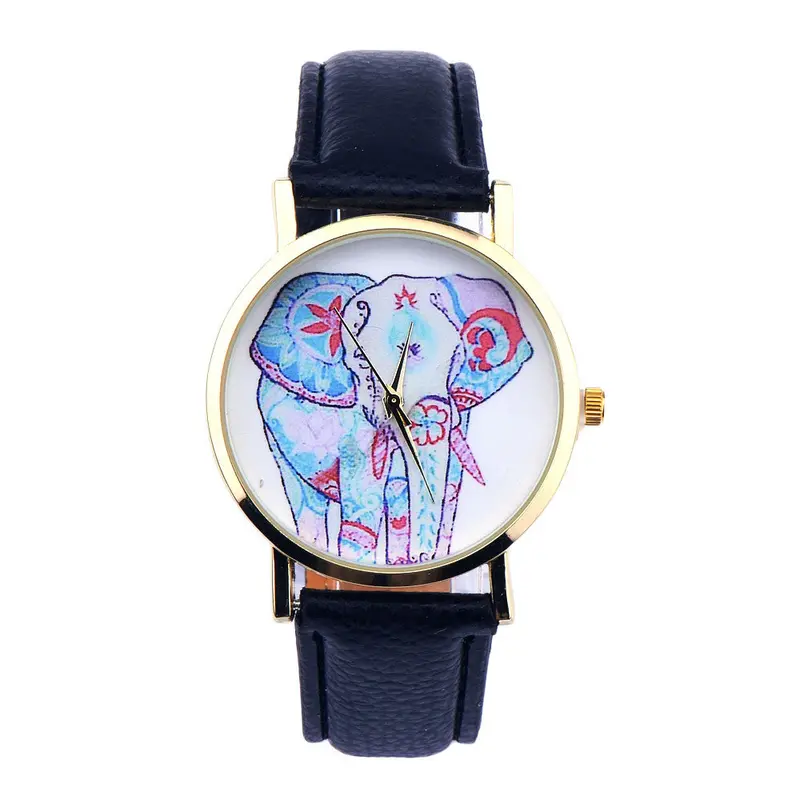 Elephant Pattern Leather Watch Women Dress Watches Quartz Watch Bracelet Mujer Montre Women Top Relogio Luxury Gift 1