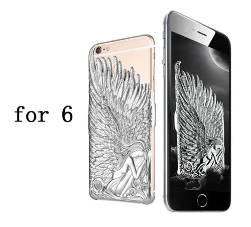 Embossed Angel Wing Hard Ultra Thin Plastic Pc Case For Iphone 6 6S Plus 1