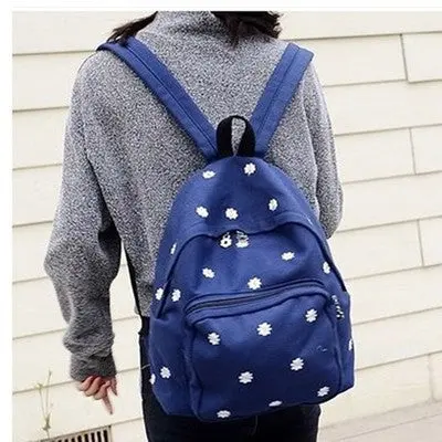 Embroidered Daisies Backpack Shoulder Bag Backpack Women Student School Bag Travel Print Back Pack 1