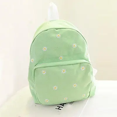 Embroidered Daisies Backpack Shoulder Bag Backpack Women Student School Bag Travel Print Back Pack 3