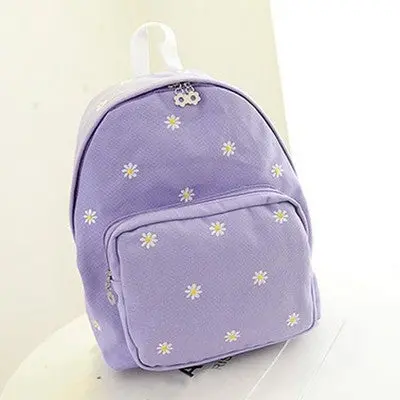 Embroidered Daisies Backpack Shoulder Bag Backpack Women Student School Bag Travel Print Back Pack 5
