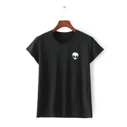 Embroidery Et Aliens Short Sleeve Tee Women American Apparel Feminina O Neck T Shirt 6 Colors 1